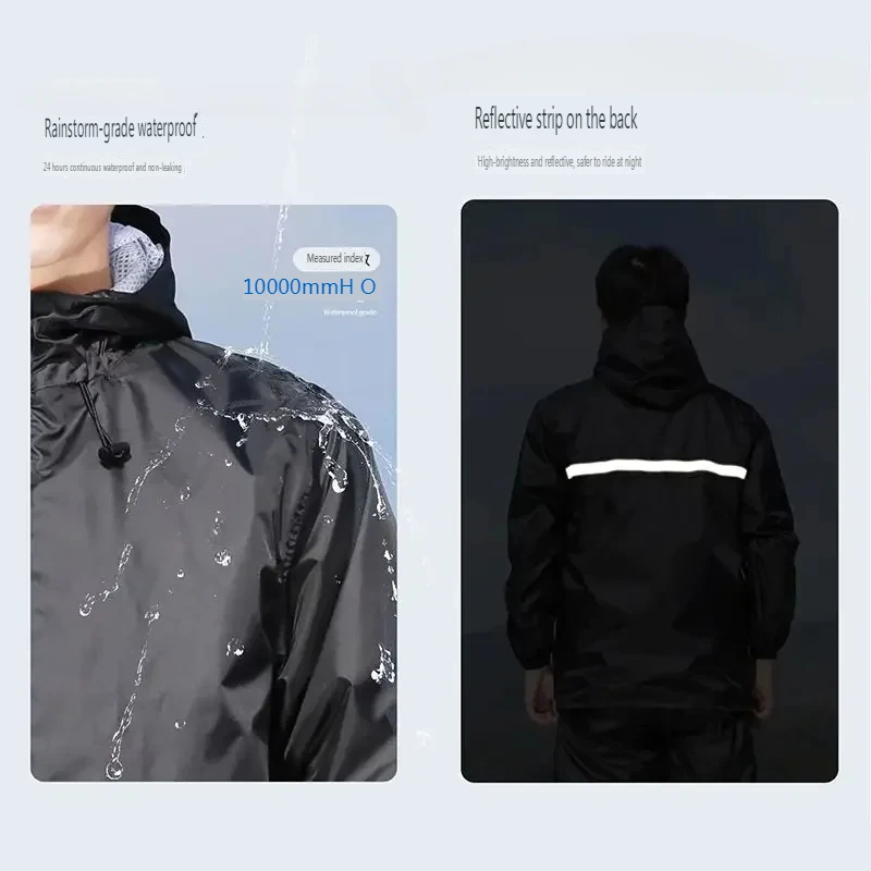 Thin Raincoat Set Summer Water - Cycling Rain Jacket Commute recension och pris