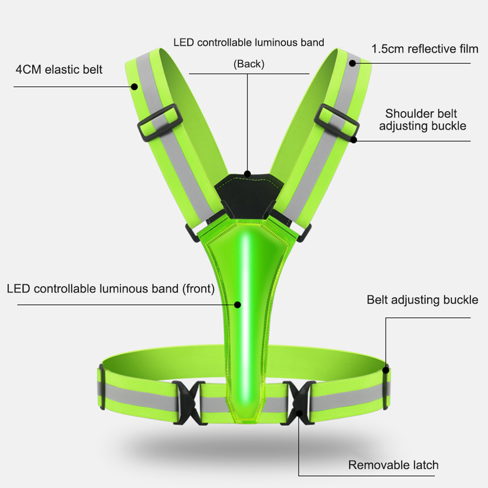 Luminous Light Strip Back Suit - Reflective Vest Cycling recension och pris