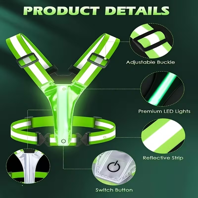 Luminous Light Strip Back Suit - Reflective Vest Cycling recension och pris