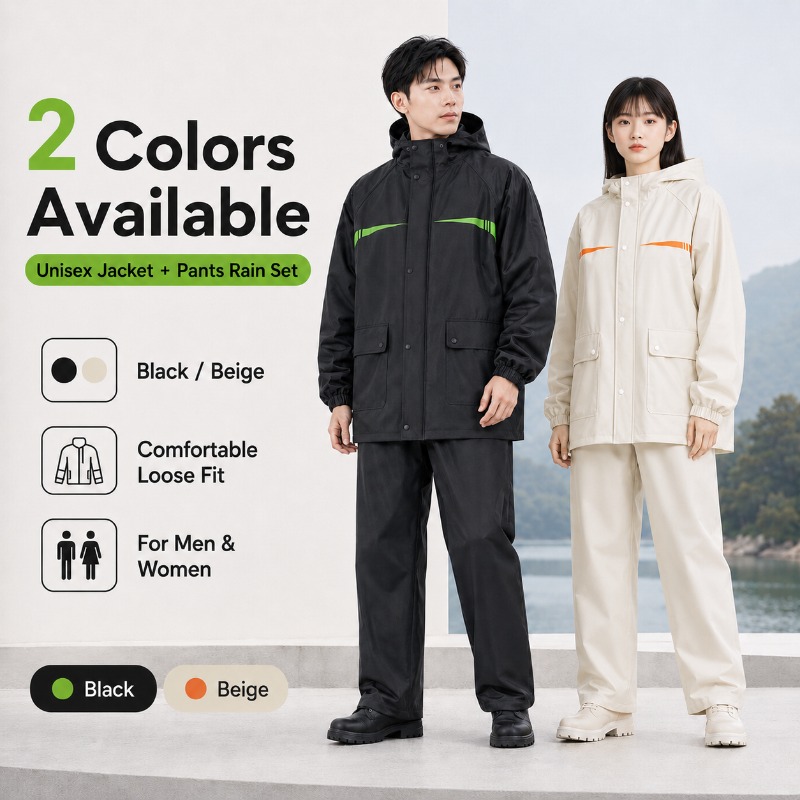 Unisex 2-Piece Waterproof Cycl - Cycling Rain Jacket Commute recension och pris