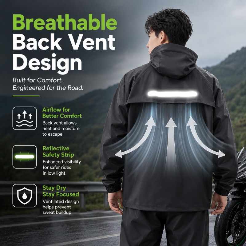 Unisex 2-Piece Waterproof Cycl - Cycling Rain Jacket Commute recension och pris