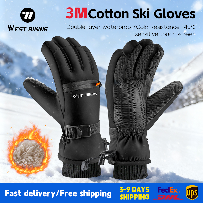 WEST BIKING 3M Cotton Ski Glov - Winter Cycling Commute Gear recension och pris